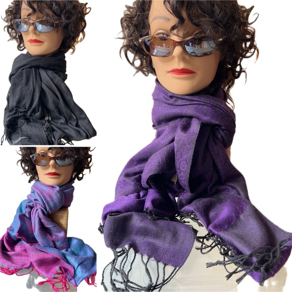 3️⃣Bundle of Three Scarves | Mildly Imperfect | 2 Pashmina & 1 Cashmere | Oblong - Picture 5 of 17